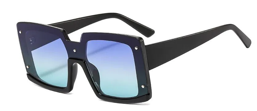 Luxury Shades For Women White Square Sunglasses  Designer Inspired Semi Rimless Sun Glasses Shopping Street Fashion Eyewear