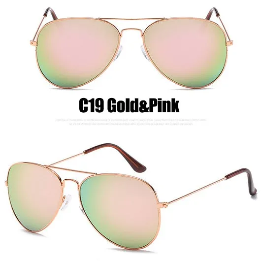 Luxury Style Vintage Mirror Lens Aviator Sunglasses