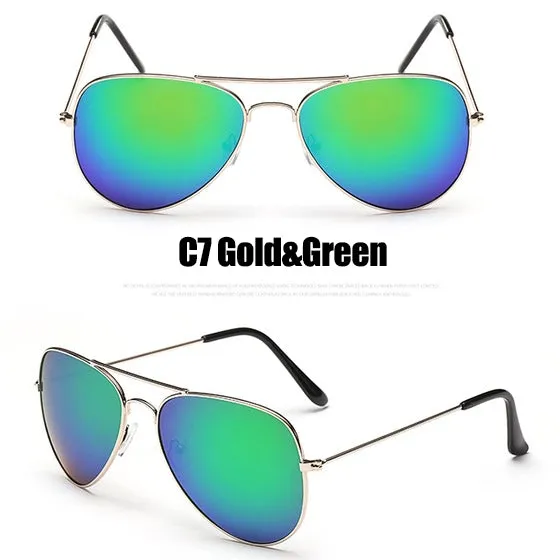 Luxury Style Vintage Mirror Lens Aviator Sunglasses