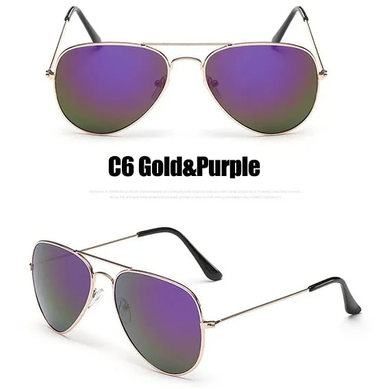 Luxury Style Vintage Mirror Lens Aviator Sunglasses