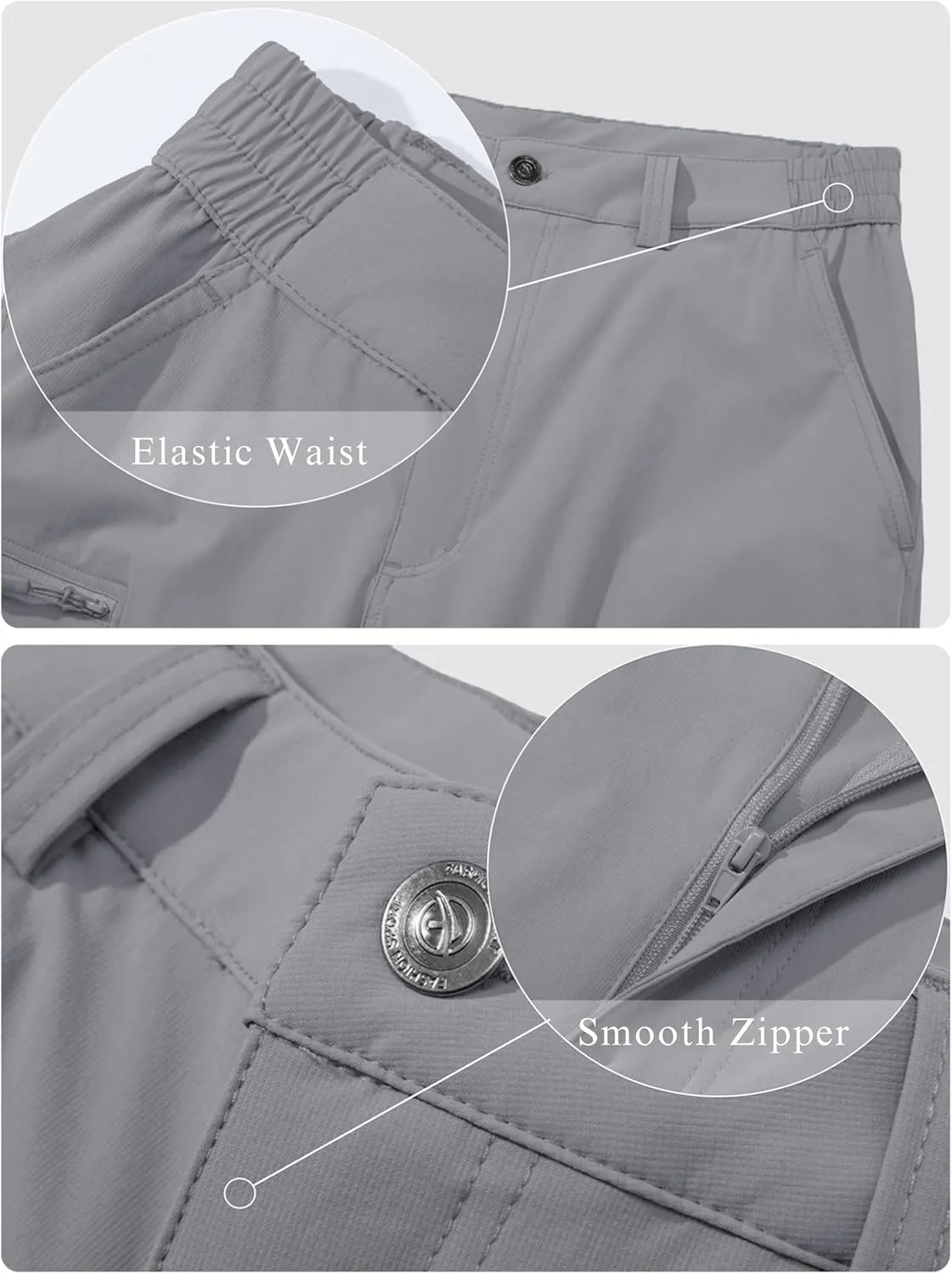 MAGCOMSEN Men's Hiking Pants 6 Pockets,Water Resistant Ripstop Outdoor Pants,Lightweight Quick Dry Fishing Work Pants