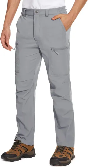 MAGCOMSEN Men's Hiking Pants 6 Pockets,Water Resistant Ripstop Outdoor Pants,Lightweight Quick Dry Fishing Work Pants