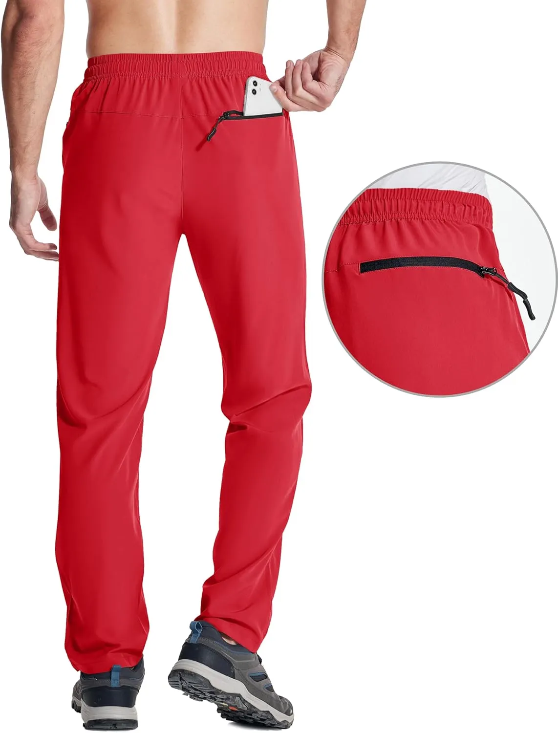 MAGCOMSEN Mens Hiking Pants Quick Dry Lightweight Water Resistant Outdoor Pants with 3 Zipper Pockets