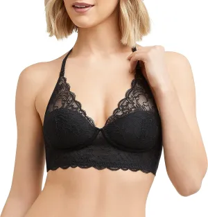 Maidenform Women's Wireless Bralette, Pure Comfort Lace Longline Bra, Convertible Bra for Women