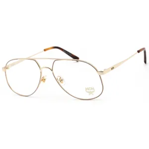 MCM Women's Eyeglasses - Clear Demo Lens Nude/Gold Aviator Metal Frame | MCM2138 290
