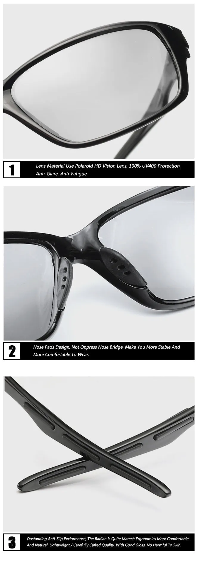 Men and Women Photochromic Polarized UV400 Cycling Sunglasses
