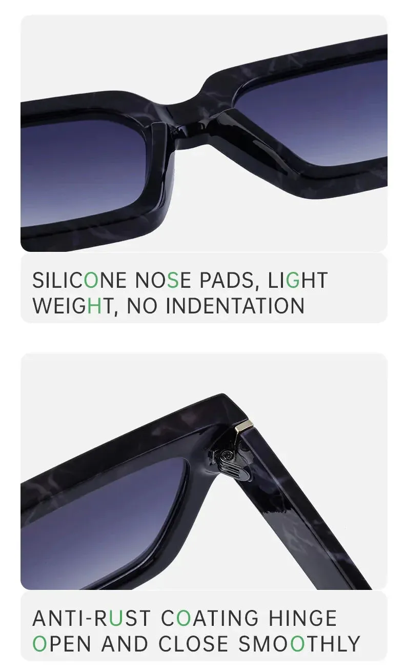 Men and Women Vintage Style Anti-UV400 Gradient Square Sunglasses