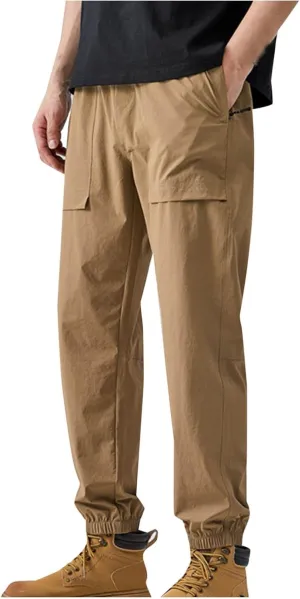 Men Lightweight Joggers Quick Dry Cargo Hiking Pants Track Running Workout Athletic Travel Golf Casual Outdoor Pants