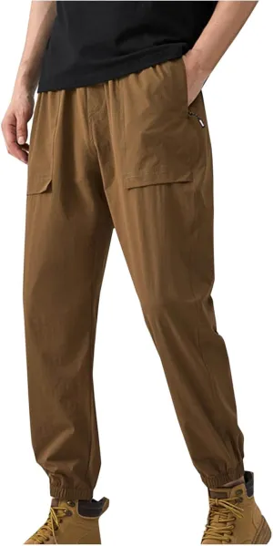 Men Lightweight Joggers Quick Dry Cargo Hiking Pants Track Running Workout Athletic Travel Golf Casual Outdoor Pants