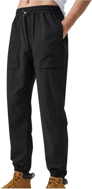 Men Lightweight Joggers Quick Dry Cargo Hiking Pants Track Running Workout Athletic Travel Golf Casual Outdoor Pants