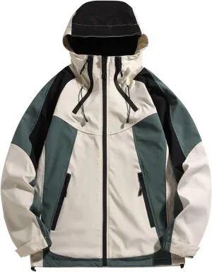Men Lightweight Outdoor Rain Jackets Waterproof Hooded Raincoat Pockets Trench Coat Mountain Sport Jacket Windbreaker