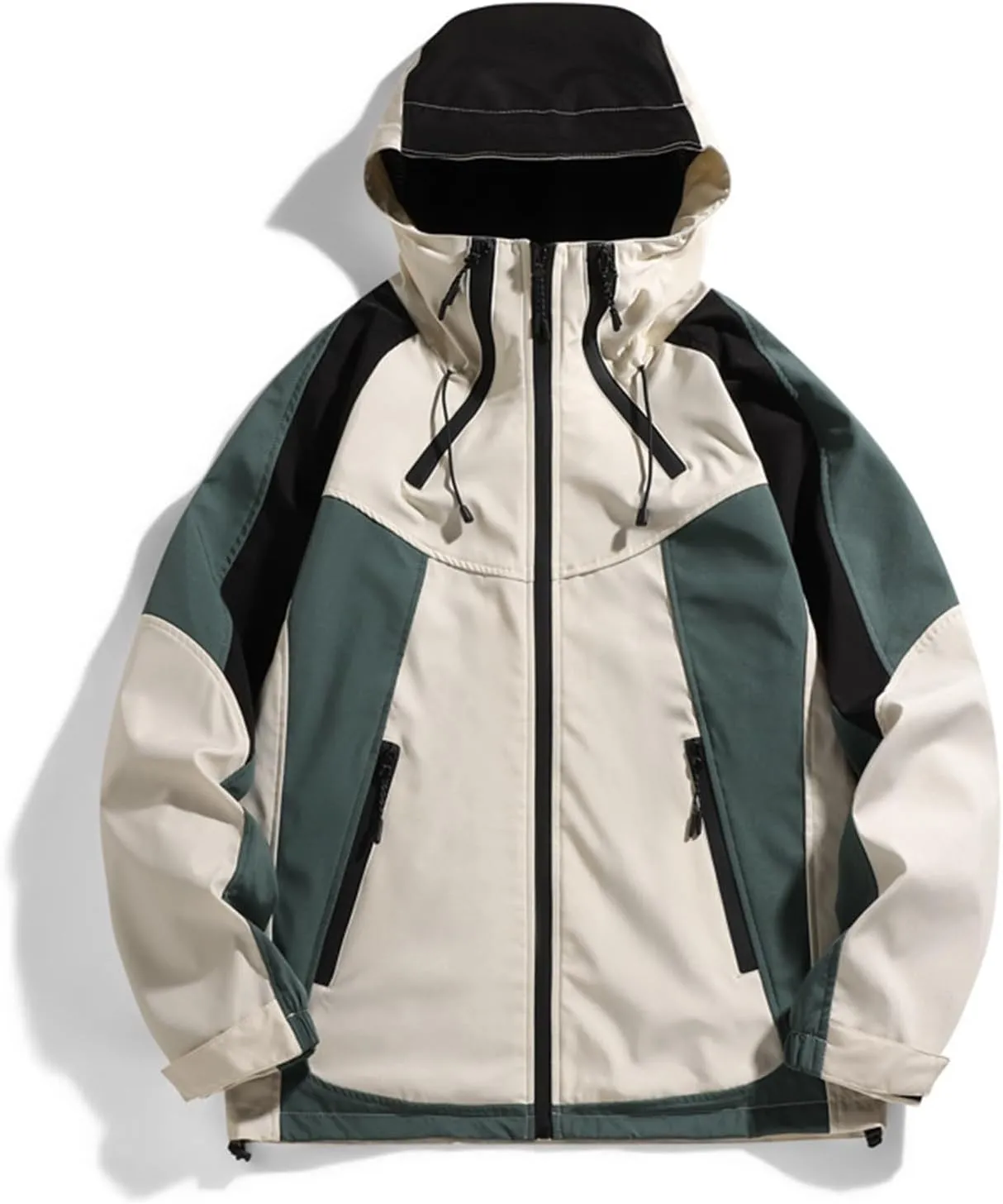 Men Lightweight Outdoor Rain Jackets Waterproof Hooded Raincoat Pockets Trench Coat Mountain Sport Jacket Windbreaker