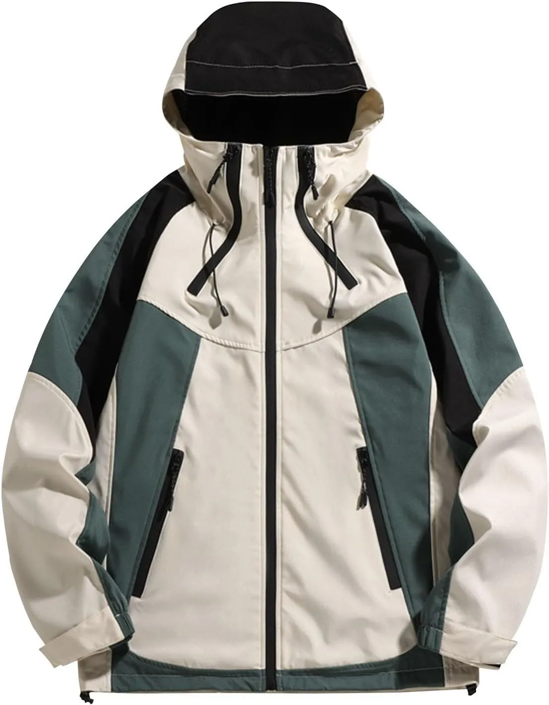 Men Lightweight Outdoor Rain Jackets Waterproof Hooded Raincoat Pockets Trench Coat Mountain Sport Jacket Windbreaker