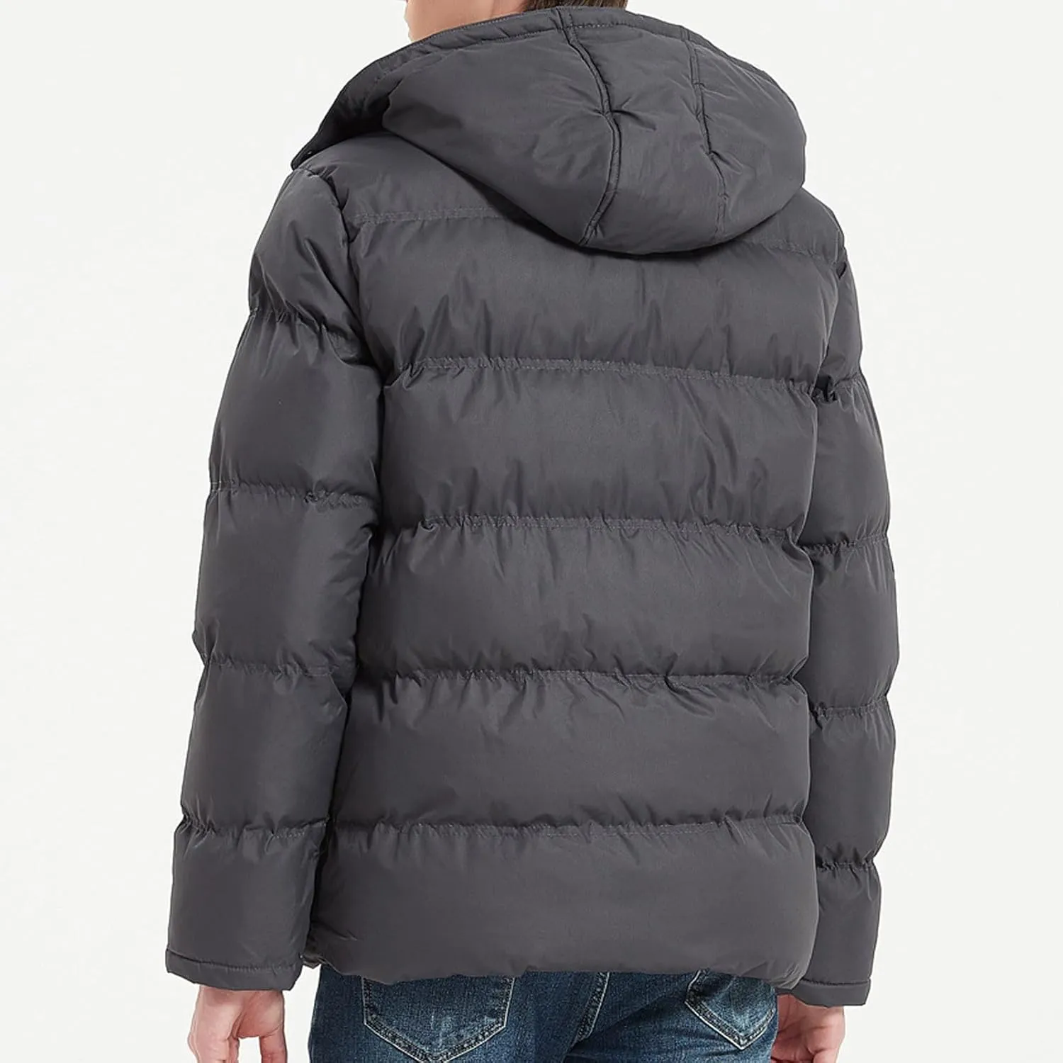 Men Lightweight Puffer Jackets Hooded Insulated Thermal Puffy Winter Jacket Waterproof Windproof Down Coats Outerwear
