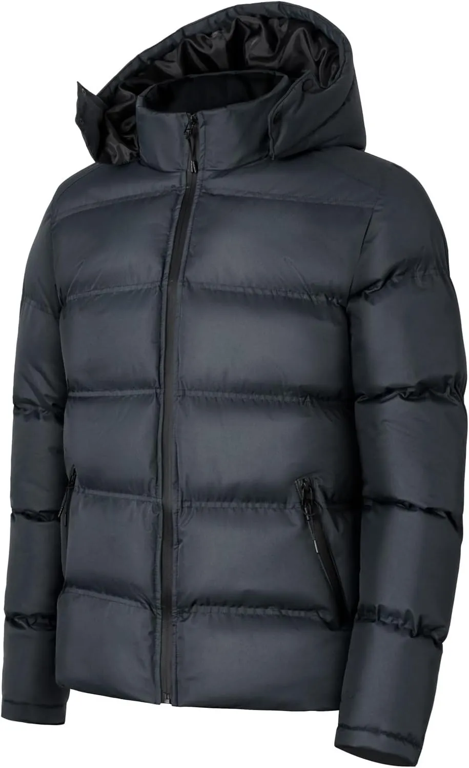 Men Lightweight Puffer Jackets Hooded Insulated Thermal Puffy Winter Jacket Waterproof Windproof Down Coats Outerwear