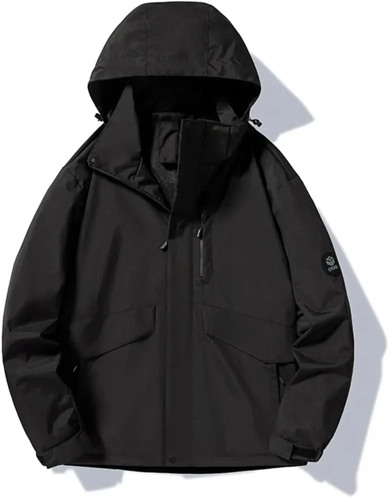 Men Outdoor Sports Coats Climbing Trekking Windbreaker Travel Waterproof Black Camping Hiking Jacket