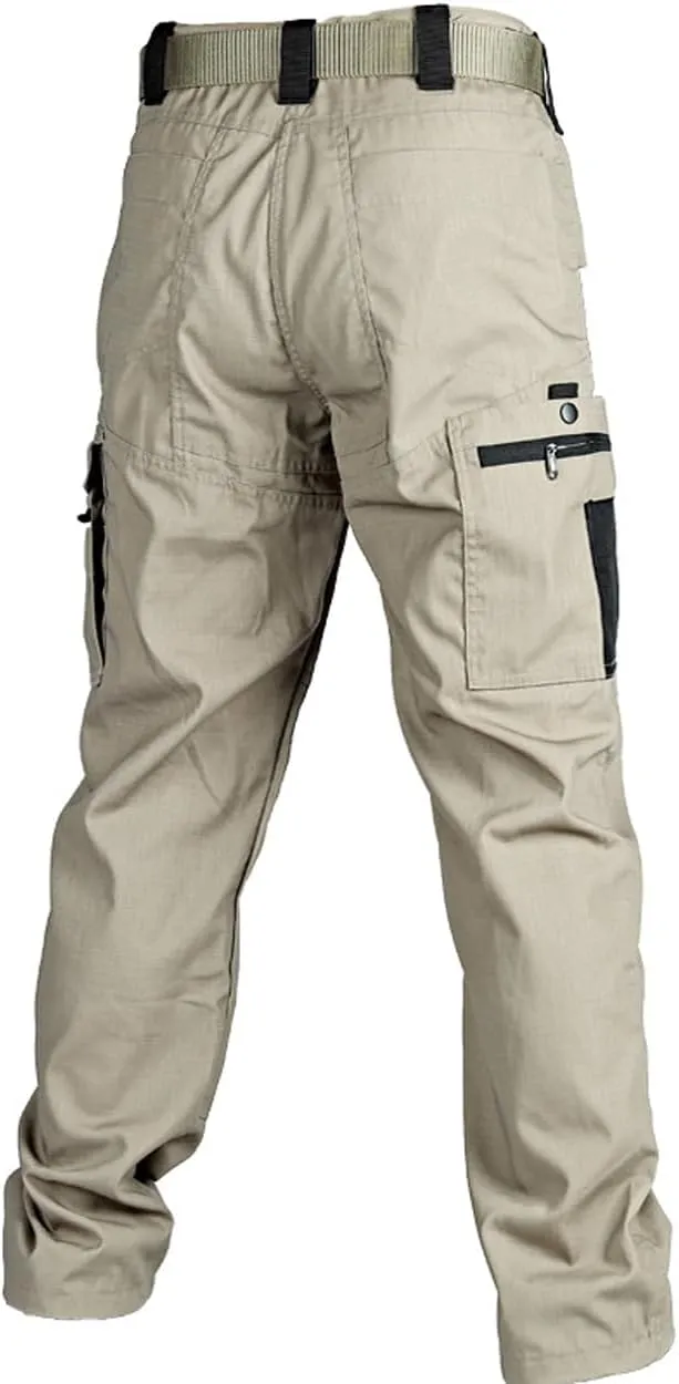 Men Tactical Cargo Pants Multi-Pocket Waterproof Jogger Pants Outdoor Casual Hiking Trousers Overalls
