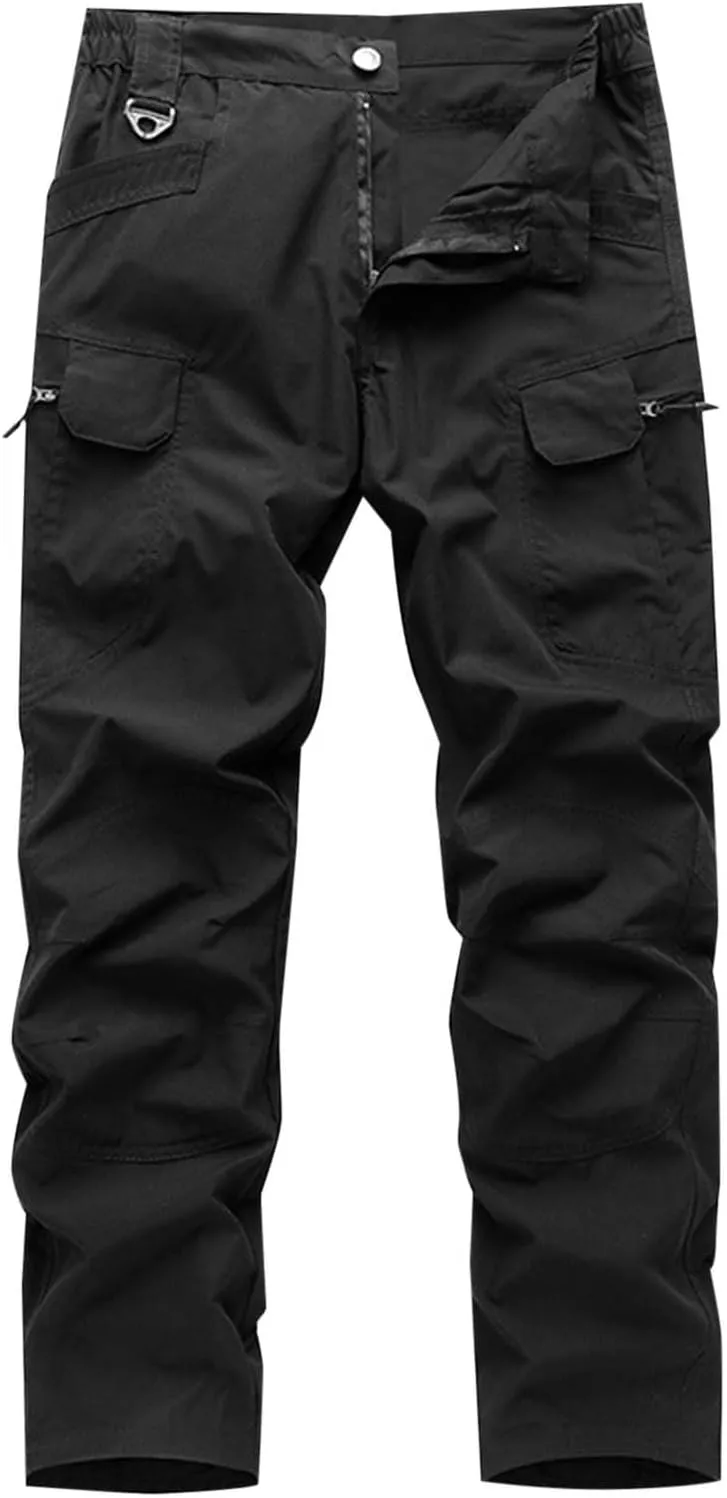 Men Tactical Pants Lightweight Hiking Pants Water Resistant Cargo Pants Outdoor Work Military Pant Multi Pocket