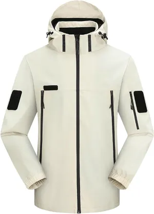 Mens 2023 Packable Rain Jacket Lightweight Waterproof Raincoat with Hood Running Hiking Waterproof Outdoor Jackets