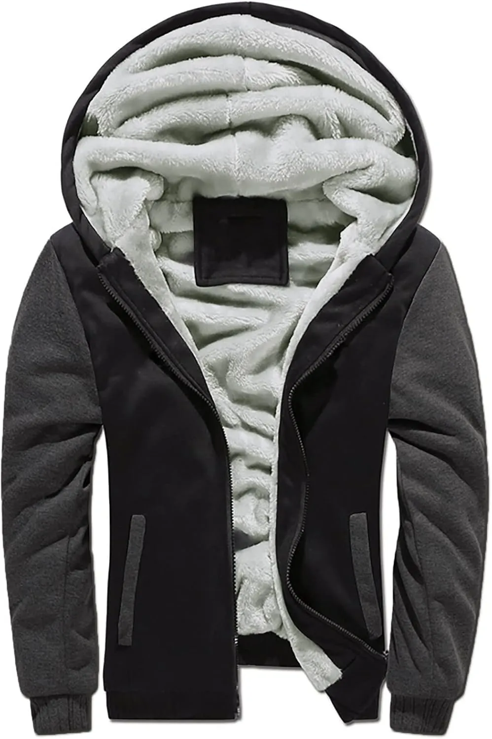 Men's Bomber Jackets Winter Workout Fleece Hoodie Jackets Full Zip Warm Thick Coats Waterproof Jacket, S-5XL
