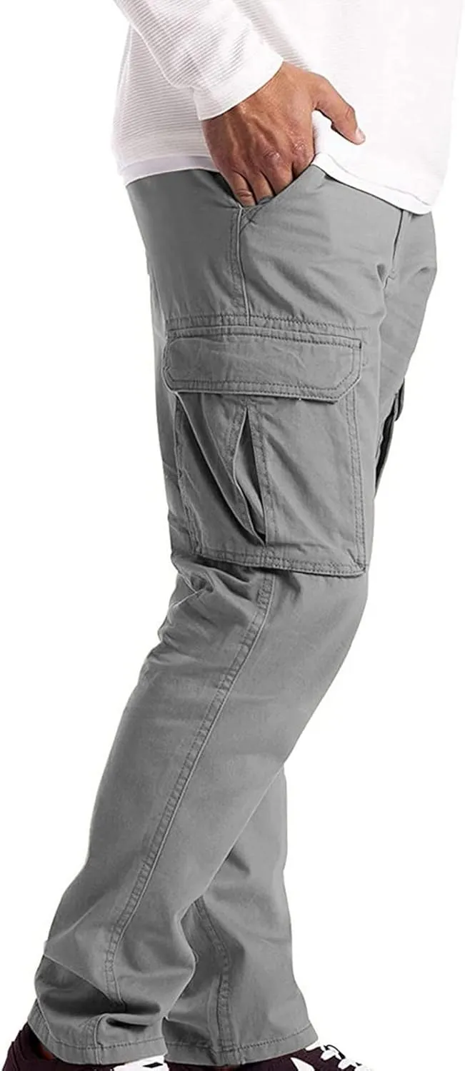 Men's Cargo Jogger Pants Slim Fit Tactical Pants with Zipper Pockets Men's Cargo Work Pant Casual Trousers Stretch Sweatpant