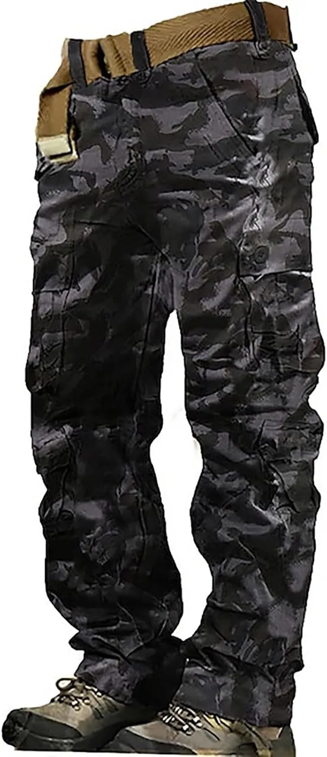 Men's Cargo Jogger Sweatpants Casual Cotton Cargo Pants Gym Sweatpants Trousers Mens Long Outdoor Hiking Work
