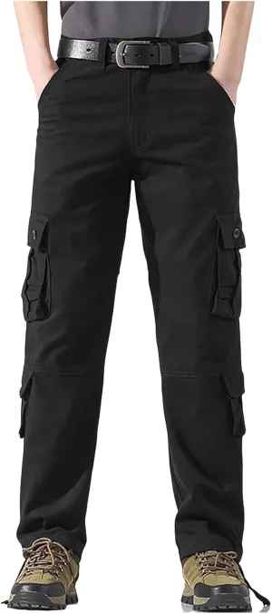 Mens Cargo Pants Relaxed Fit Work Hiking Pants Stretch Tactical Pants Lightweight Outdoor Travel Pants Multi Pockets Joggers