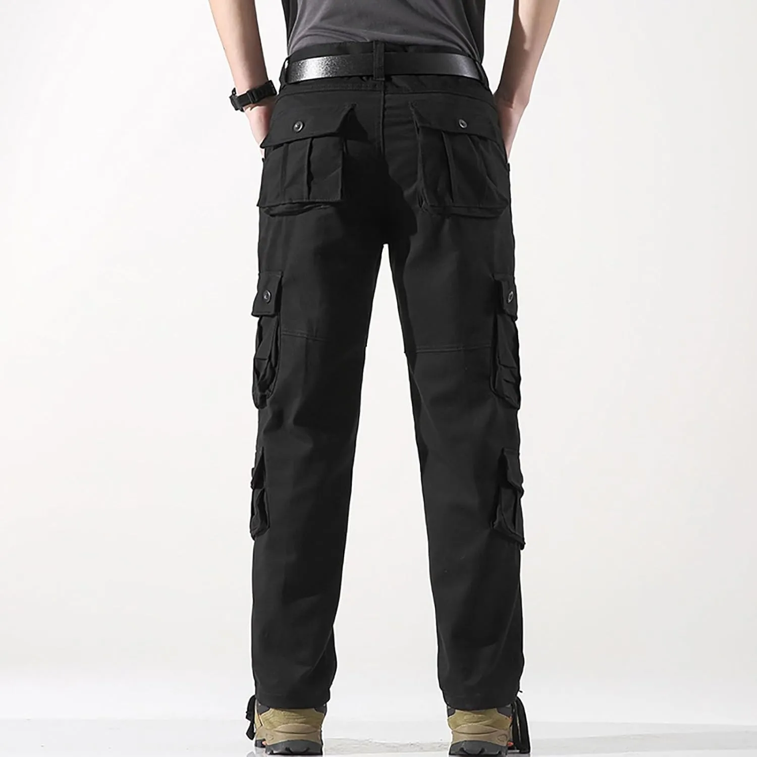 Mens Cargo Pants Relaxed Fit Work Hiking Pants Stretch Tactical Pants Lightweight Outdoor Travel Pants Multi Pockets Joggers