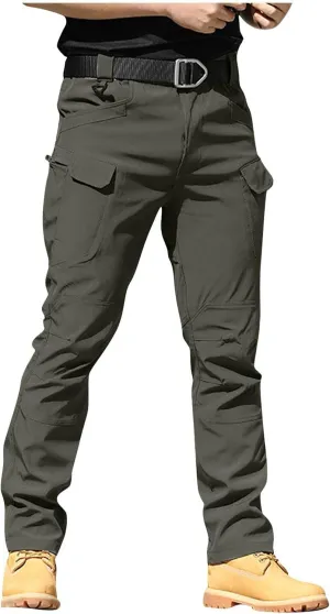 Mens Cargo Pants Work Stretch Chinos Pants Slim Fit Multi Pockets Tapered Fit Baggy Pants Workout Joggers Trousers