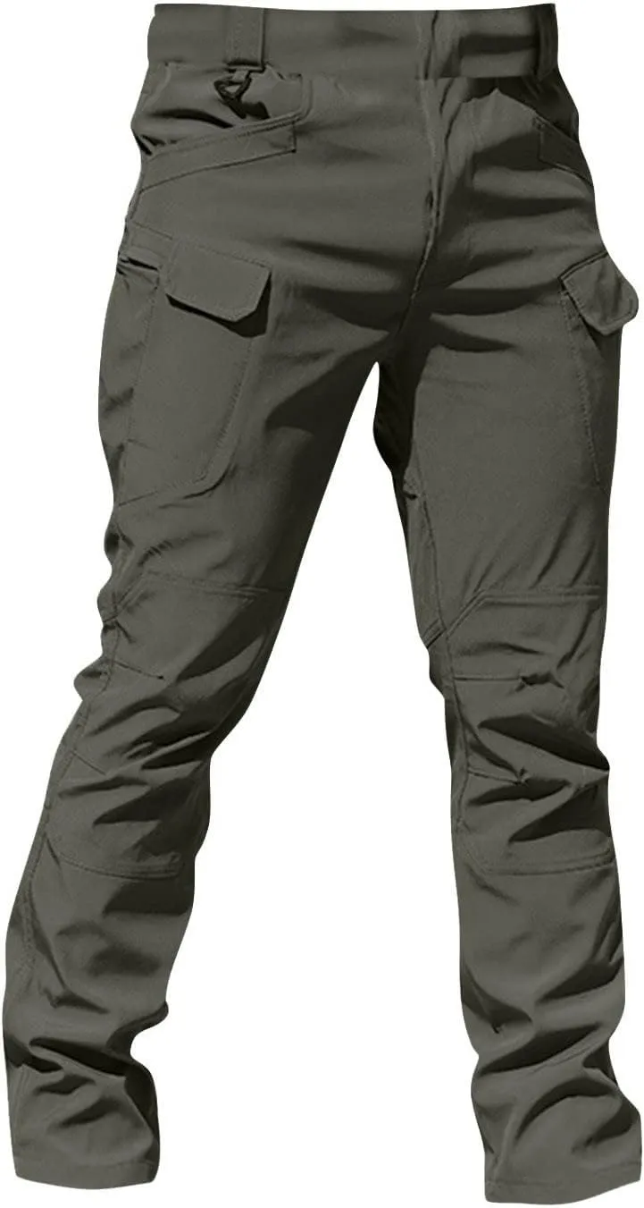 Mens Cargo Pants Work Stretch Chinos Pants Slim Fit Multi Pockets Tapered Fit Baggy Pants Workout Joggers Trousers