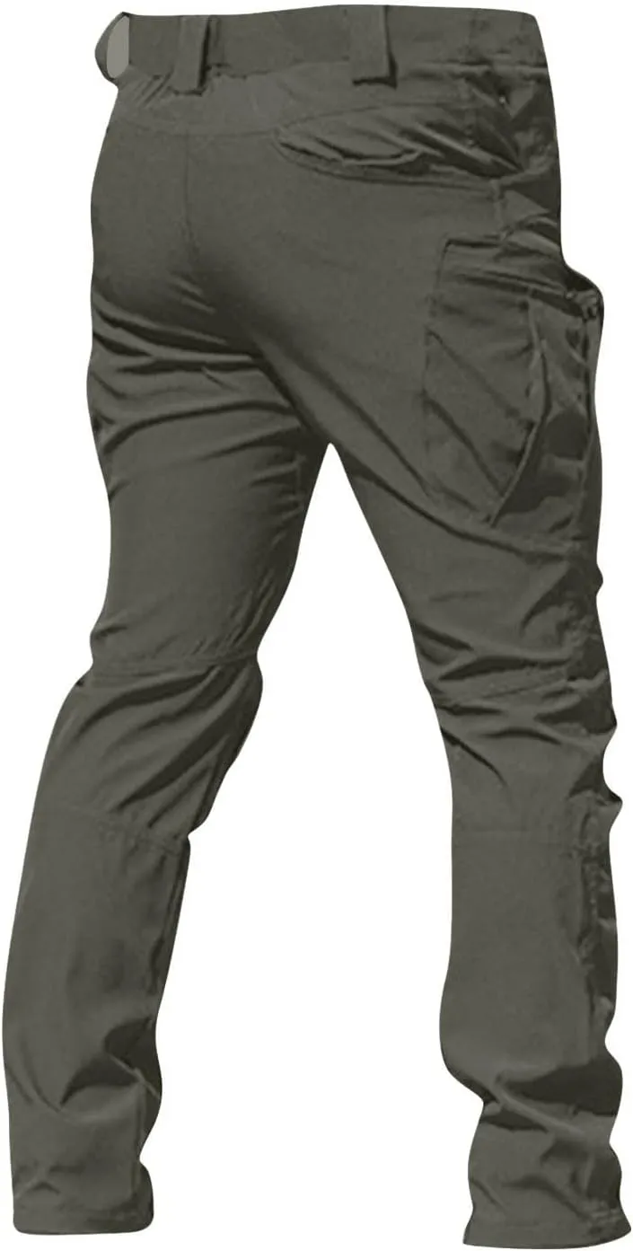 Mens Cargo Pants Work Stretch Chinos Pants Slim Fit Multi Pockets Tapered Fit Baggy Pants Workout Joggers Trousers