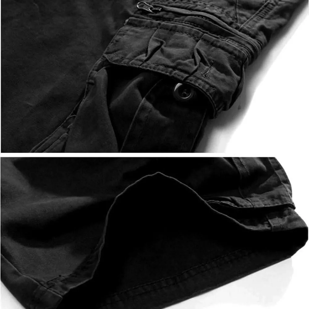 Men's Casual Cargo Shorts Loose Straight Relaxed Fit Hiking Outdoor Pants with Multi Pockets Sports Shorts Trousers