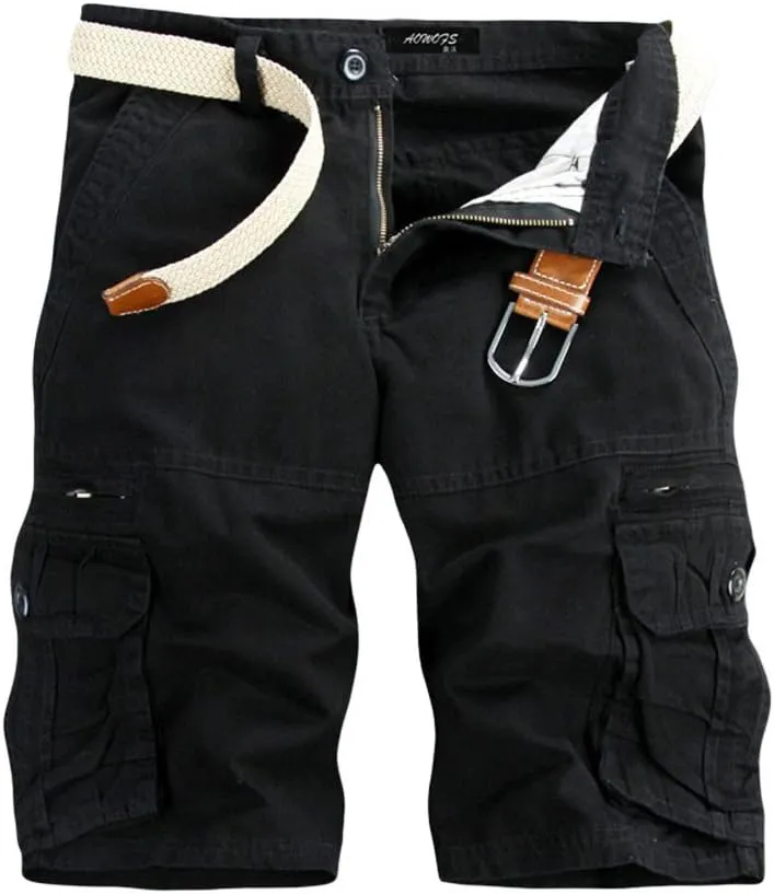 Men's Casual Cargo Shorts Loose Straight Relaxed Fit Hiking Outdoor Pants with Multi Pockets Sports Shorts Trousers