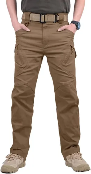 Mens City Cargo Pants Multi Pockets Work Pants Cotton Stretch Casual Trousers Outdoor Training Hiking Pants