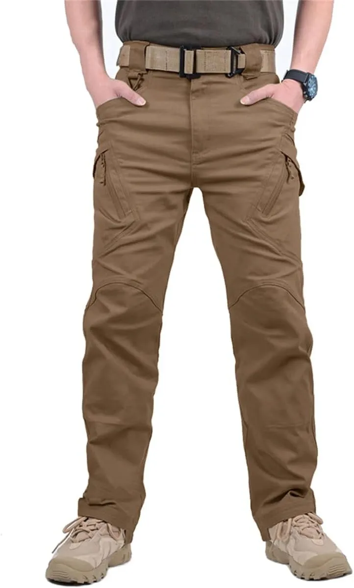 Mens City Cargo Pants Multi Pockets Work Pants Cotton Stretch Casual Trousers Outdoor Training Hiking Pants