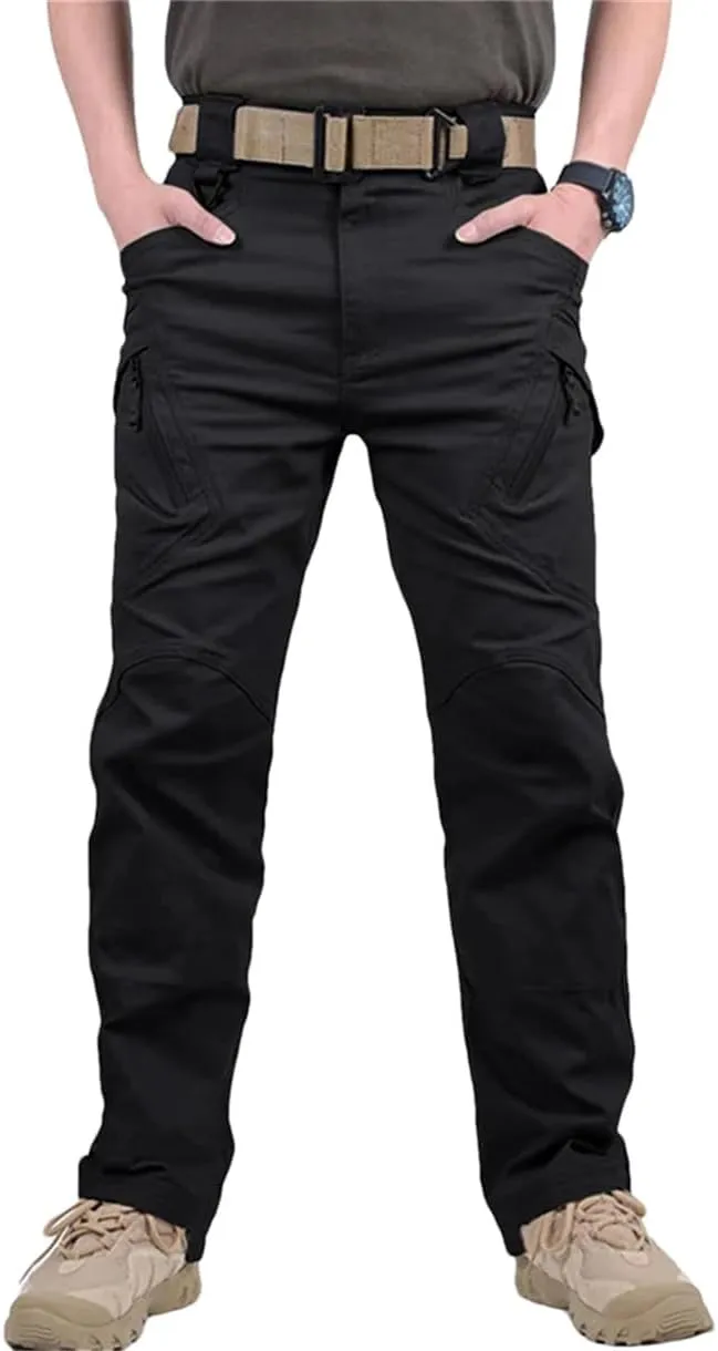 Mens City Cargo Pants Multi Pockets Work Pants Cotton Stretch Casual Trousers Outdoor Training Hiking Pants