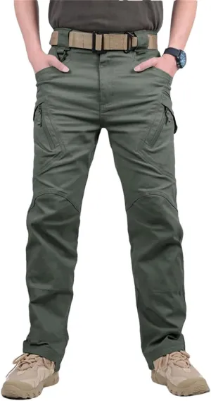 Mens City Cargo Pants Multi Pockets Work Pants Cotton Stretch Casual Trousers Outdoor Training Hiking Pants