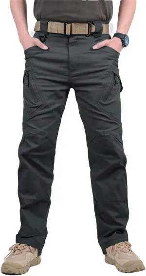 Mens City Cargo Pants Multi Pockets Work Pants Cotton Stretch Casual Trousers Outdoor Training Hiking Pants