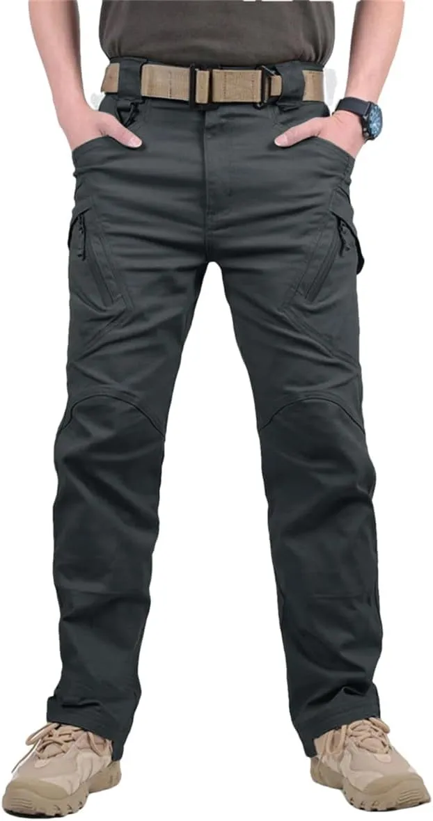 Mens City Cargo Pants Multi Pockets Work Pants Cotton Stretch Casual Trousers Outdoor Training Hiking Pants