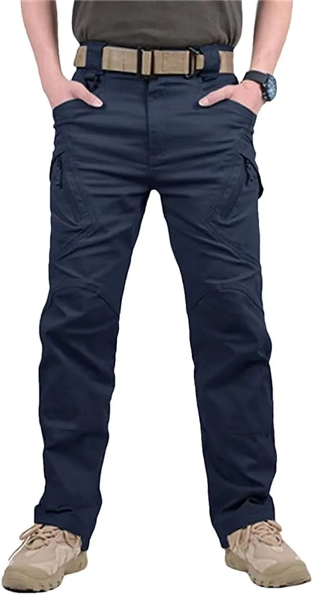 Mens City Cargo Pants Multi Pockets Work Pants Cotton Stretch Casual Trousers Outdoor Training Hiking Pants