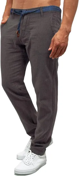 Mens Classic Striped Pants Baggy Fit Elastic Waist Drawstring Straight Casual Sweatpants Fashion Golf Trousers