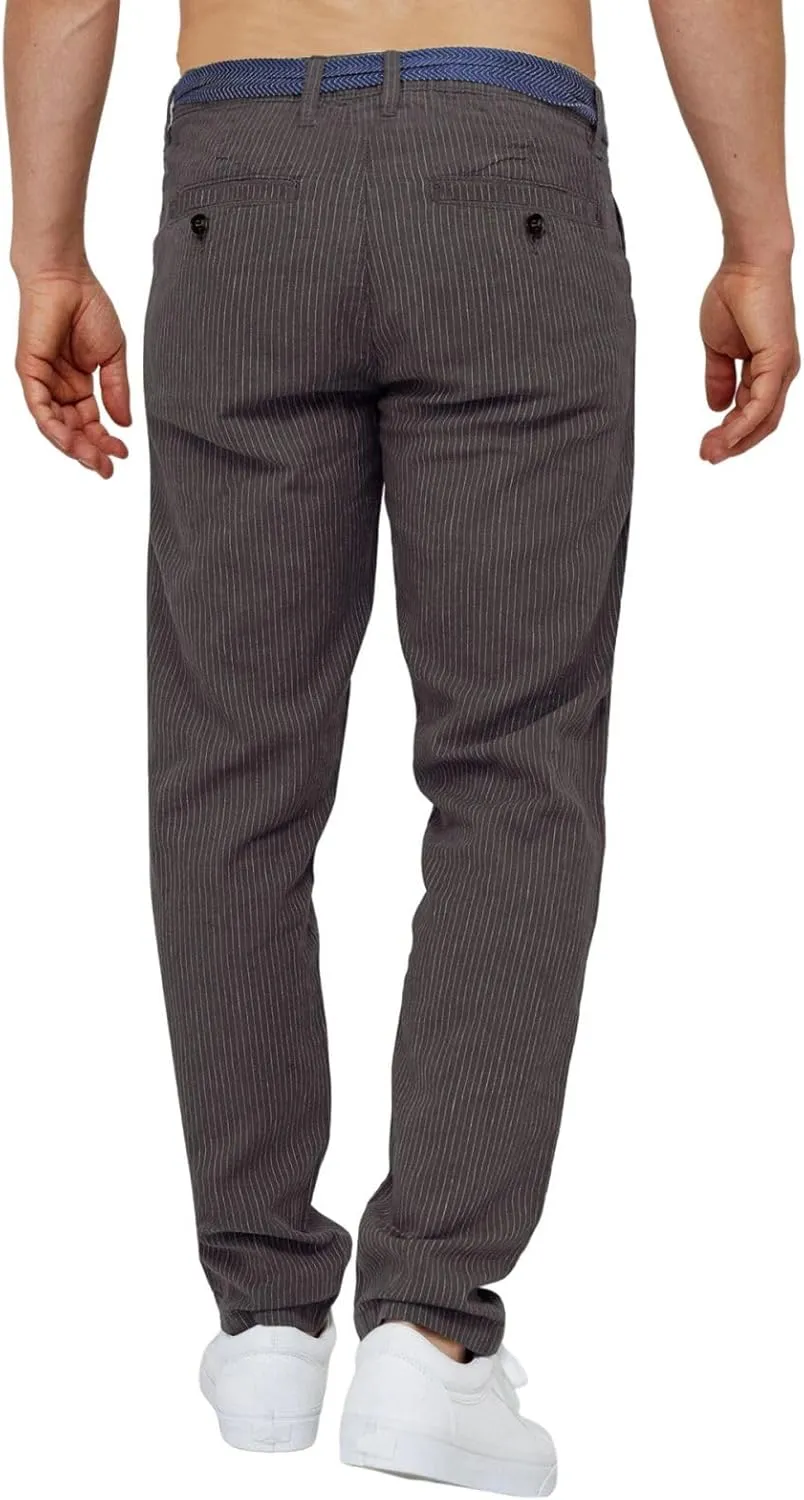 Mens Classic Striped Pants Baggy Fit Elastic Waist Drawstring Straight Casual Sweatpants Fashion Golf Trousers