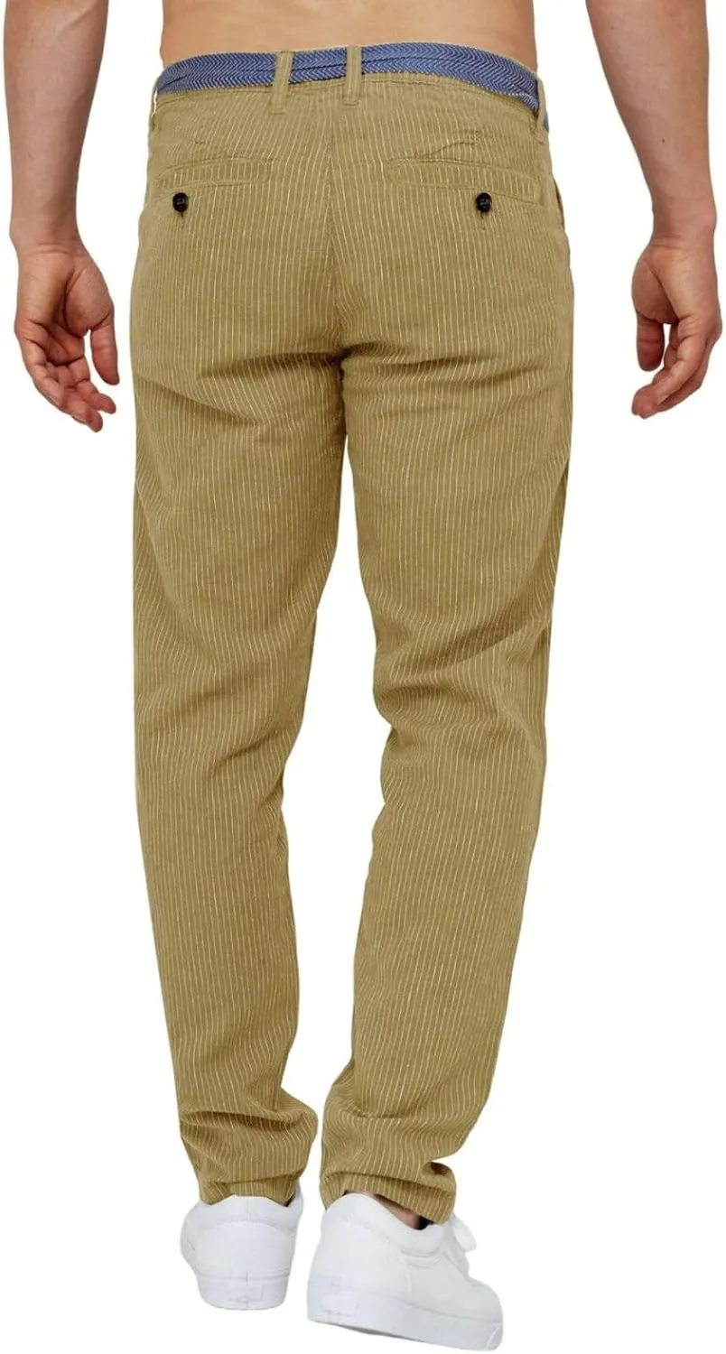 Mens Classic Striped Pants Baggy Fit Elastic Waist Drawstring Straight Casual Sweatpants Fashion Golf Trousers