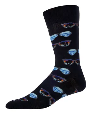 Men's Cool Sunglasses Bamboo Blend Novelty Crew Sock