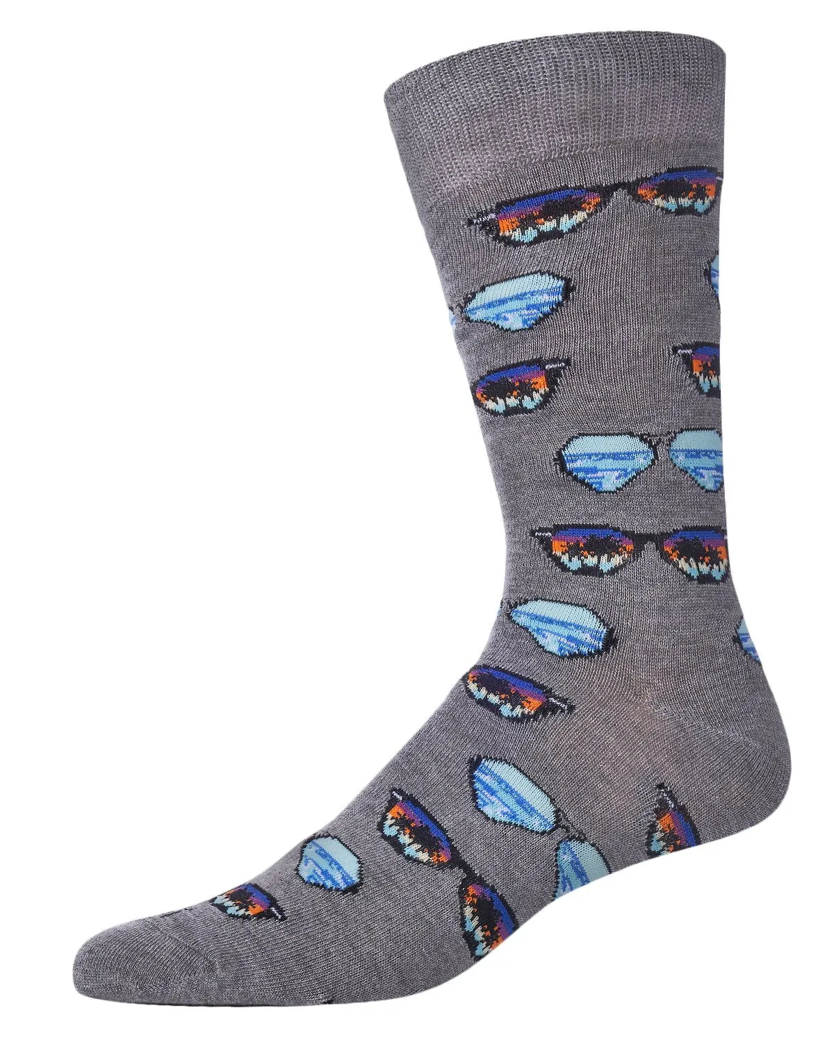 Men's Cool Sunglasses Bamboo Blend Novelty Crew Sock