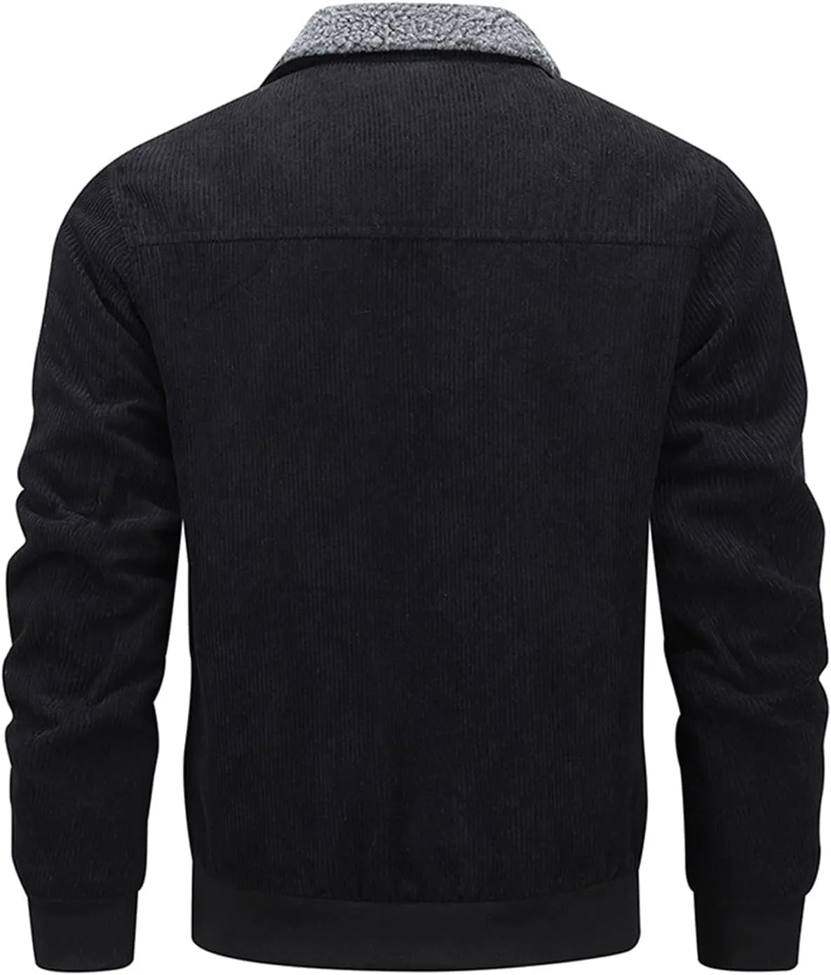 Mens Corduroy Jackets Sherpa Fleece Lined Warm Winter Casual Trucker Coats Stylish Bomber Jacket with Multi Pockets