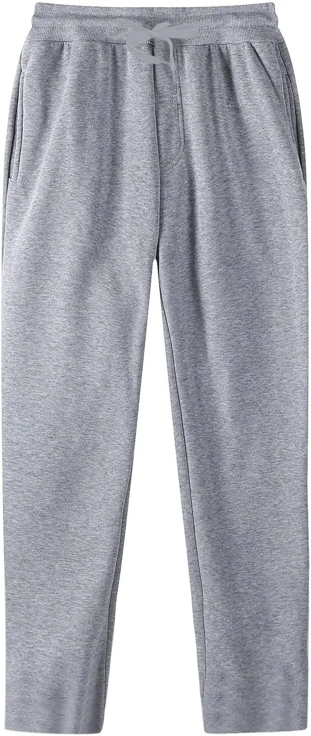 Men's Cotton Yoga Sweatpants Exercise Pants Open Bottom Athletic Lounge Pants Loose Male Sweat Pants with Pockets