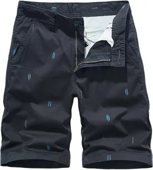 Men's Elastic Waist Cargo Shorts Casual Big and Tall Relaxed Fit Outdoor Work Shorts Cargo Short Outdoor Printed Loose Shorts