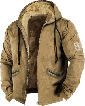 Mens Fuzzy Sherpa Jacket Long Sleeve Fleece Zip Up Coat Faux Tactical Jackets Windproof Varsity Coat Plus Size