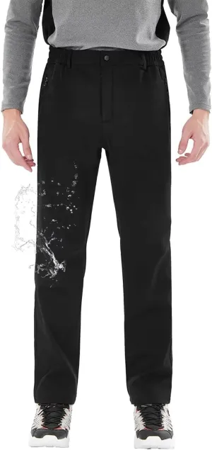 Men's Hiking Cargo Pants Fleece Quick-Dry Water-Resistant Outdoor Pants with Pockets for Camping Trekking Travel